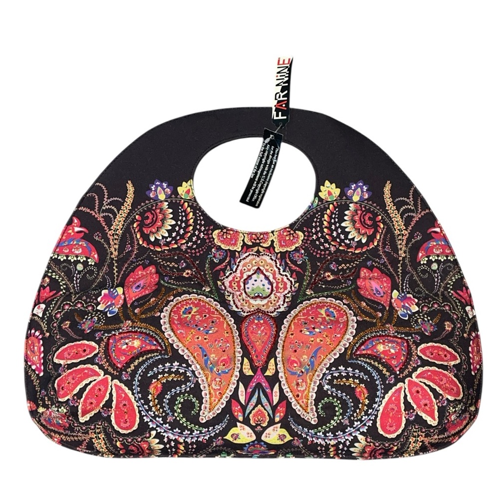 Vintage Boho Large Beaded Paisley Handbag